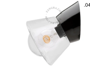 czarna lampa ścienna ze szklanym kloszem - Ø 11 cm