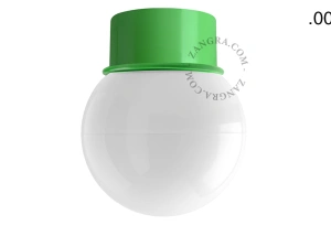 applique ou plafonnier vert - globe en verre - Ø 10 cm