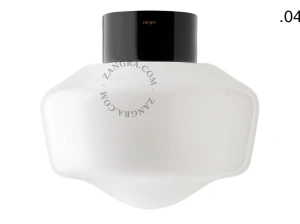 candeeiro de parede ou de teto em porcelana preta - abajur de vidro - Ø 10cm - IP54