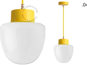 yellow pendant light - glass shade - Ø 10 cm