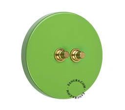 interruttore verde - pulsanti doppi in ottone