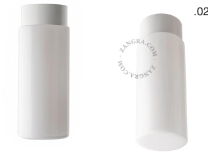candeeiro de parede ou de teto em porcelana branca - abajur de vidro - Ø 10cm - IP54