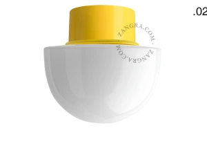 lampa ścienna lub sufitowa żółta - szklany klosz - Ø 10cm
