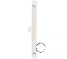 S14d stick pære 30cm - riflet glas