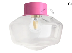 pink wall or ceiling light - glass shade - Ø 10 cm