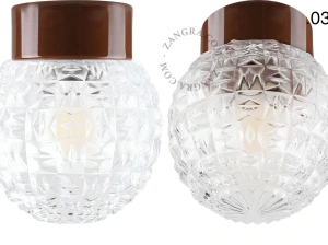 lámpara de porcelana marrón David - Ø 10 cm