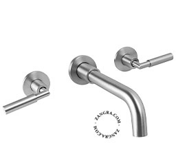 brass brushed nickel wall mounted basin faucet