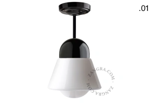 lampa porcelana ze szklanym kloszem