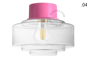 pink wall or ceiling light - glass shade - Ø 10 cm