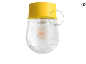 lampa ścienna lub sufitowa żółta - szklany klosz - Ø 10cm
