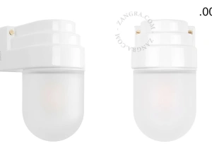 biała porcelanowa lampa ścienna Cameo  w stylu Art Deco