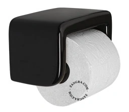 toalettpappershållare i svart porslin