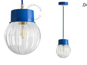gelakte hanglamp - blauw