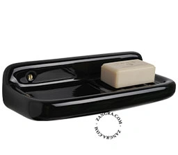 Seifenschale aus schwarzem Porzellan