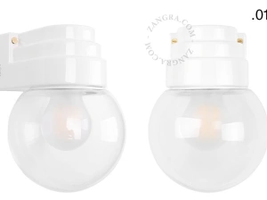 biała porcelanowa lampa ścienna Cameo  w stylu Art Deco