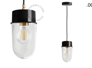 candeeiro suspenso preto - abajur de vidro - Ø 10cm