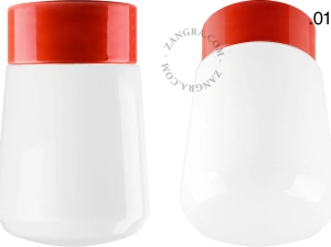 Leuchte David aus rotem Porzellan - Ø 10 cm