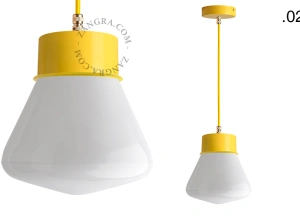 yellow pendant light - glass shade - Ø 10 cm