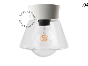 biała lampa ścienna lub sufitowa ze szklanym kloszem - Ø 11 cm