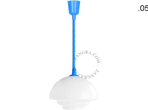 lampa wisząca Emile z niebieskim przewodem spiralnym