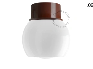 brown wall or ceiling light - glass shade - Ø 10 cm