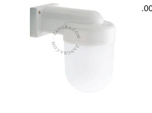 zewnętrzna lub łazienkowa lampa ścienna biała porcelana ze szklanym kloszem - IP54