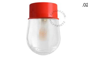 rød væg eller loftslampe - glas skærm - Ø 10 cm