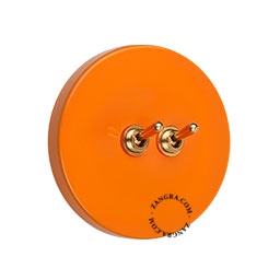 interrupteur orange double levier en laiton brut