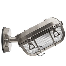 silvery bulkhead light for bathroom or outdoor use