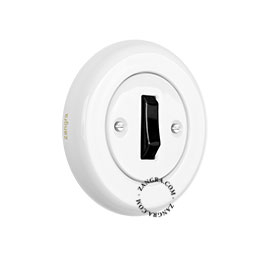 Interruptor de porcelana blanca.