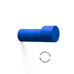 crochet laiton bouton porte laqué peint bleu