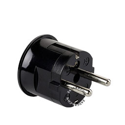 black CEE 7/7 male plug