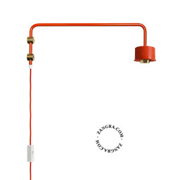 red replacement base for a swing arm wall light