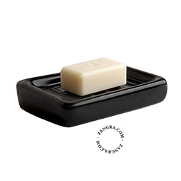 black ceramic soap holder