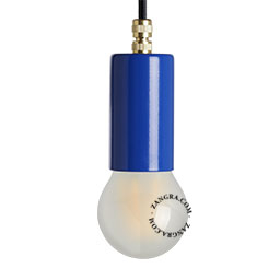 Blue lampholder.