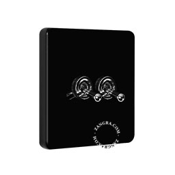 Interruttore quadrato in porcellana nera.