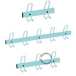 Light blue coat rack.