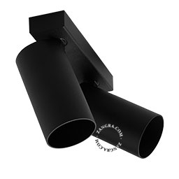 plafonnier double orientable noir