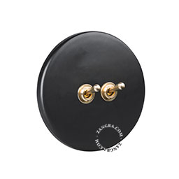 matte black porcelain switch - double two-way or simple brass toggle switch