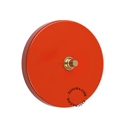 interrupteur rouge avec bouton-poussoir en laiton brut