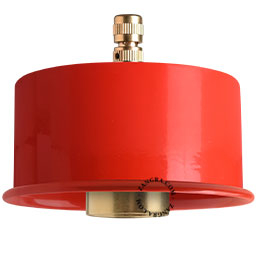 Red replacement lamp holder for ceiling lamp.