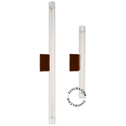 Lampe Linestra S14d en porcelaine marron.