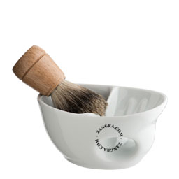 White porcelain shaving bowl.