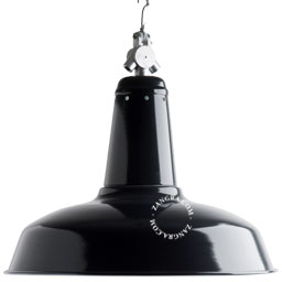 Black enamel industrial pendant light.