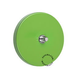 interrupteur vert à bouton-poussoir en laiton nickele
