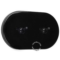 interrupteur noir design avec 2 leviers en laiton noir