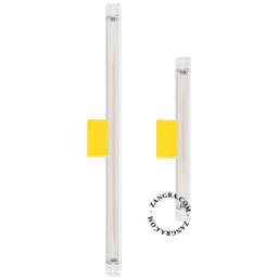 S14d Linestra-lampe i gult porcelæn.
