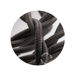 Dark grey fabric twisted cable.