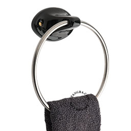 Black porcelain towel hanger.