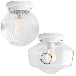 Produit lampe Art Déco Chaella en porcelaine blanche Image